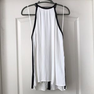 White Blouse with Black Border Detailing